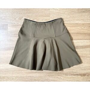 Free People Olive Mini Skirt Elastic Waist Flared Schoolgirl‎ Fall Preppy Casual